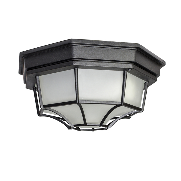 Maxim Crown Hill LED E26 1-Light 11.5" Wide Black Outdoor Flush Mount Light 67920BK